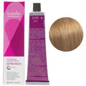 8/38 світлий блондин золотисто-перлинний Стійка фарба для волосся, 60 мл Permanent Color Londa Professional