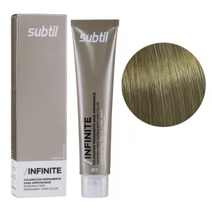 8/1 світлий блондин попелястий Безаміачна стійка крем-фарба для волосся, 60 мл Permanent Hair Color INFINITE SUBTIL