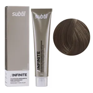 7/1 блондин попелястий Безаміачна стійка крем-фарба для волосся, 60 мл Permanent Hair Color INFINITE SUBTIL