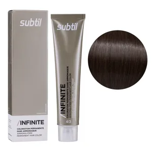 4/3 шатен золотистий Безаміачна стійка крем-фарба для волосся, 60 мл Permanent Hair Color INFINITE SUBTIL