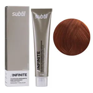 7/44 блондин інтенсивний мідний Безаміачна стійка крем-фарба для волосся, 60 мл Permanent Hair Color INFINITE SUBTIL