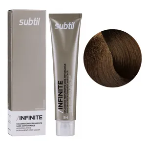 5/4 світлий шатен мідний Безаміачна стійка крем-фарба для волосся, 60 мл Permanent Hair Color INFINITE SUBTIL