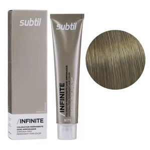 8/71 світлий блондин коричнево-попелястий Безаміачна стійка крем-фарба для волосся, 60 мл Permanent Hair Color INFINITE SUBTIL