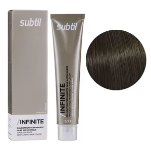 5/71 світлий шатен коричнево-попелястий Безаміачна стійка крем-фарба для волосся, 60 мл Permanent Hair Color INFINITE SUBTIL