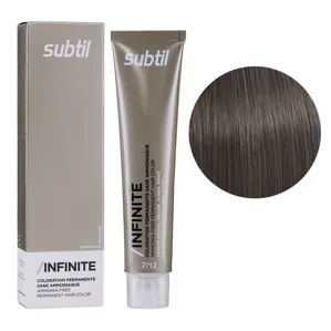 7/12 блондин попелясто-перламутровий Безаміачна стійка крем-фарба для волосся, 60 мл Permanent Hair Color INFINITE SUBTIL