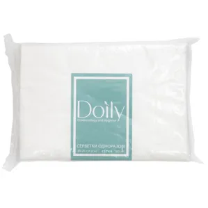 Серветки 30*20 см зі спанлейсу 40 г/м2 (В ПАЧЦІ, СІТКА, білий колір), 100 шт Doily