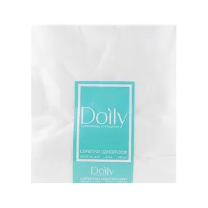 Серветки 30*30 см зі спанлейсу 40 г/м2 (В ПАЧЦІ, СІТКА, білий колір), 100 шт Doily