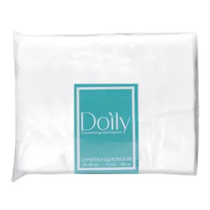 Серветки 30*40 см зі спанлейсу 40 г/м2 (В ПАЧЦІ, СІТКА, білий колір), 100 шт Doily