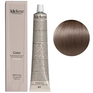 8/1 світлий блондин попелястий Фарба для волосся, 100 мл Permanent Hair Color 3deluxe Professional