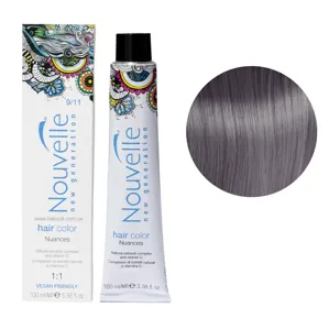 9/11 дуже світлий попелястий інтенсивний блондин Фарба для волосся перманентна, 100мл Permanent Hair Color Nouvelle
