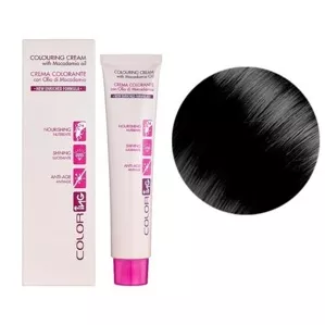 1 чорний натуральний Крем-фарба для волосся перманентна, 60 мл Colouring Cream with Macadamia oil ING Professional
