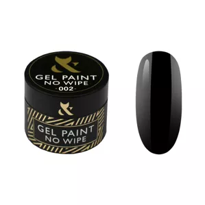 F.O.X Gel Paint No Wipe Гель фарба без липкого шару 5мл №002 Чорна 