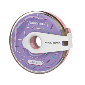 Змінний файл-стрічка на клейовій основі в пластиковій котушці Bobbinail EXPERT 240 грит (7 метрів) AT-240 STALEKS PRO
