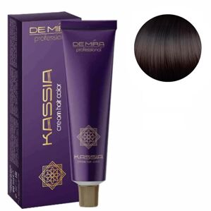4/75 середньо-каштановий коричнево-червоний Крем-фарба для волосся перманентна, 90мл Cream hair color KASSIA DEMIRA Professional