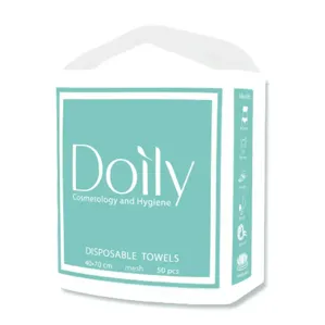 Рушники COMPACT 40*70 см зі спанлейсу 40 г/м2 (В ПАЧЦІ, СІТКА, білий колір), 50 шт Doily