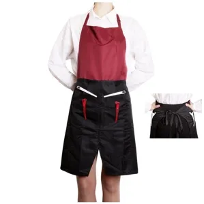 Фартух довгий на зав`язках (чорно/бордовий) BP18035 PROLine