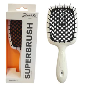 Щітка для волосся продувна ( колір: Білий з чорною серединкою ) WHITE BLACK Standart SUPERBRUSH Janeke