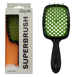 Щітка для волосся продувна ( колір: Чорний з зеленою серединкою ) BLACK GREEN Standart SUPERBRUSH Janeke 