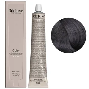 6/11 темний блондин інтенсивний попелястий Фарба для волосся, 100 мл Permanent Hair Color 3deluxe Professional