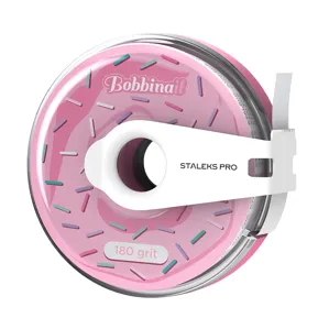 Змінний файл-стрічка БІЛИЙ на клейовій основі в пластиковій котушці Bobbinail EXPERT 180 грит (7 метрів) AT-180w STALEKS PRO