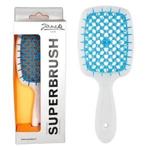 Щітка для волосся продувна ( колір: Білий з блакитною серединкою ) WHITE BLUE Standart SUPERBRUSH Janeke