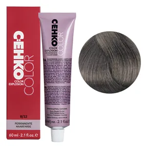 8/22 Світлий блондин попелястий інтенсивний Стійка перманентна крем-фарба для волосся, 60 мл Permament Hair Color EXPLOSION C:EHKO
