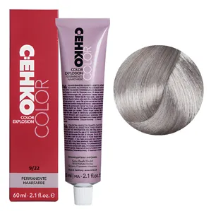 9/22 Дуже світлий блондин попелястий інтенсивний Стійка перманентна крем-фарба для волосся, 60 мл Permament Hair Color EXPLOSION C:EHKO