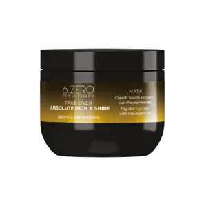 Маска інтенсивно живильна для сухого і тьмяного волосся, 500 мл Mask ABSOLUTE RICH & SHINE Take Over 6.ZERO SEIPUNTOZERO