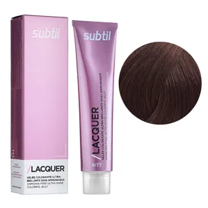 6/77 темний блондин інтенсивний коричневий Безаміачна тонувальна гелева фарба на кислотній основі, 60 мл LACQUER SUBTIL