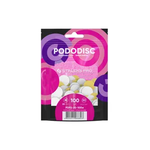 Змінні файли БІЛІ для педикюрного диска на м`якій основі 100 грит EXPERT PODODISC "M" (50 шт) PDFS-20-100w STALEKS PRO