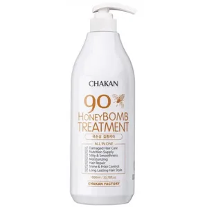 Кондиціонер медовий відновлювальний для ослабленого та тьмяного волосся, 1000 мл Honey Bomb 90% Treatment CHAKAN