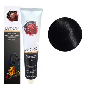 1/0 Чорний Стійка крем-фарба для волосся, 100мл  Permanent Hair Color Cream LUXOR Professional 