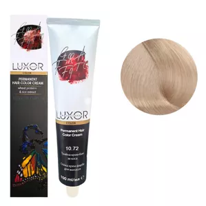 10/72 Платиновий блондин шоколадний фіолетовий Стійка крем-фарба для волосся, 100мл  Permanent Hair Color Cream LUXOR Professional 