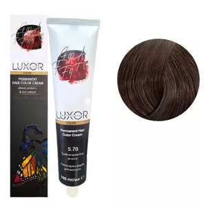5/70 Світлий коричневий інтенсивний шоколадний  Стійка крем-фарба для волосся, 100мл  Permanent Hair Color Cream LUXOR Professional 