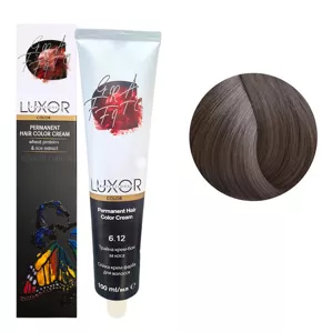 6/12 Темний блондин попелястий фіолетовий  Стійка крем-фарба для волосся, 100мл  Permanent Hair Color Cream LUXOR Professional 