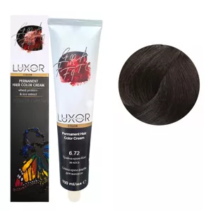 6/72 Темний блондин шоколадний фіолетовий  Стійка крем-фарба для волосся, 100мл  Permanent Hair Color Cream LUXOR Professional 