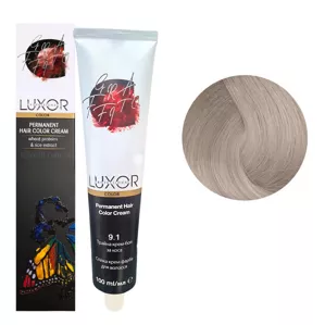 9/1 Дуже світлий блондин попелястий  Стійка крем-фарба для волосся, 100мл  Permanent Hair Color Cream LUXOR Professional 