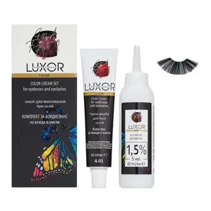 4/01 графіт Набір для фарбування брів та вій, 40 мл + 60 мл Color Cream Set LUXOR Professional 