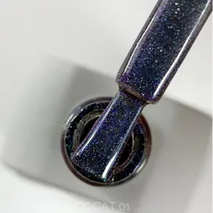 Гель-лак з ефектом котячого ока хамелеон, 9 мл №01CC Cat Chameleon Gel Polish SAGA Professional 