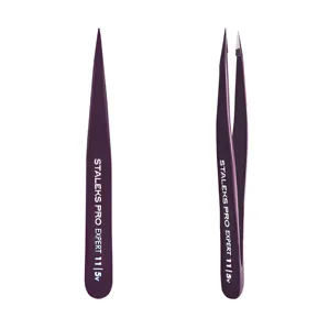 Пінцет для брів "ФІОЛЕТОВИЙ" EXPERT 11 TYPE 5v (точковий) TE-11/5v STALEKS PRO
