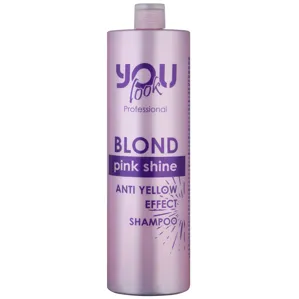 Шампунь з рожевим пігментом для нейтралізації жовто-помаранчових відтінків волосся, 1000 мл SHAMPOO Pink Shine BLOND You look Professional