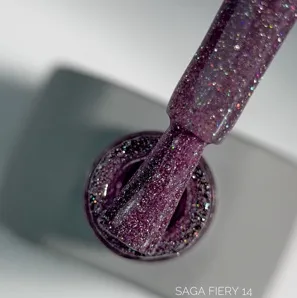 Гель-лак світловідбиваючий, 10 мл №14 Fiery Gel Polish SAGA Professional