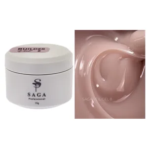 Гель для нарощування на укріплення нігтів камуфлюючий, 15 мл №08 Veil Builder Gel SAGA Professional