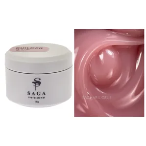 Гель для нарощування на укріплення нігтів камуфлюючий, 15 мл №01 Veil Builder Gel SAGA Professional