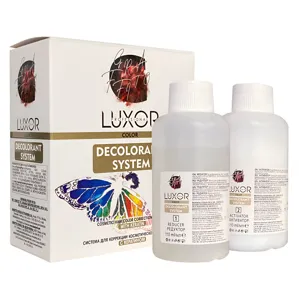 Система для корекції косметичного кольору волосся з кератином, 110 мл+110 мл DECOLORANT SYSTEM with keratin Color LUXOR Professional