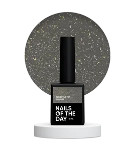 Топ світловідбиваючий з золотистим шимером, 10 мл Reflective top Shimmer NAILSOFTHENIGHT 