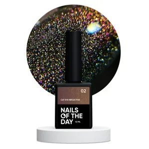 Гель-лак котяче око, світловідбиваючий, 10 мл №02 Cat eye Reflective Gel Polish NAILSOFTHENIGHT 