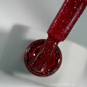 Гель-лак світловідбиваючий, 9 мл №40 Fiery Gel Polish SAGA Professional