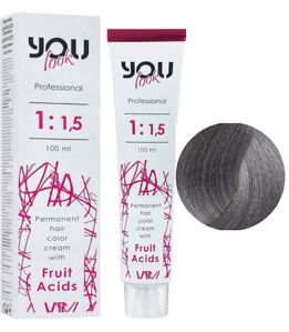 8/11 світлий блондин інтенсивний попелястий Крем-фарба стійка з фруктовими кислотами, 100 мл You look Professional