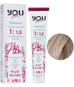 10/72 екстрасвітлий блондин каштаново-перламутровий Крем-фарба стійка з фруктовими кислотами, 100 мл You look Professional